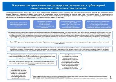 Основания для привлечения к субсидиарной ответственности контролирующего лица